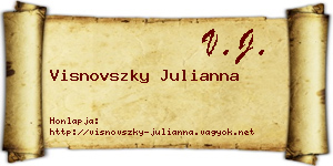 Visnovszky Julianna névjegykártya